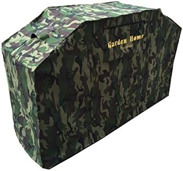 Grill Cover - garden home Up to 64" Wide, Water Resistant, Air Vents, Padded Handles, Elastic hem cord - Heavy Duty burner gas BBQ grill Cover Camo