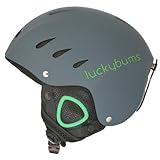 Lucky Bums Snow Sport Helmet for Skiing and Snowboarding (Matte Steel and Green, Large)