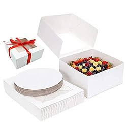 10 Inch Cake Box with Cake Boards Set 20pcs 10x10x5