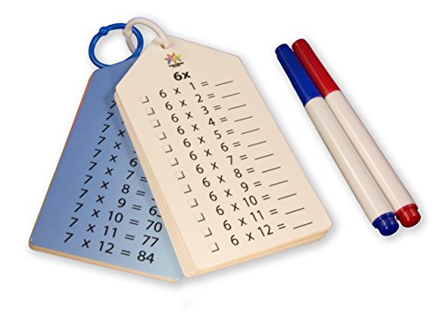 UPC 787602870001, Wipe Clean Times Tables Multiplication Flash Cards 0-12, Key Rings, Markers and Bonus. Make Math Cool