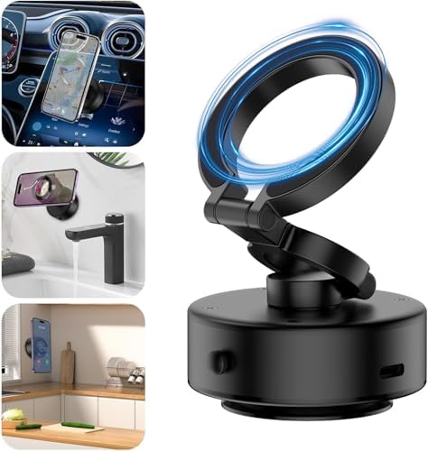 Vacuum Magnetic Phone Stand,Auto 360 Degree Adjustable Smartphone Mount