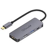 QGeeM USB C Hub, 4-in-1 USB C Adapter with 4K HDMI Output, USB 3.0, 100W PD Charger, USB 2.0, Compatible with MacBook Pro 2019/2018 and Other Type C Devices