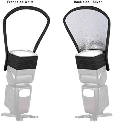 Patuo Two-Sides Flash Diffuser Softbox Silver/White Reflector for Nikon Speedlite SB-600, SB-800, SB-900, Canon Speedlite 380EX 430EX 550EX 580EX Vivita Flash Sony Pentax Olympus Yongnuo Flash