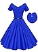iLover Women 1950s V-Neck Vintage Rockabilly Swing Cocktail Evening Stretchy Casual Work Businees Dress with Pockets