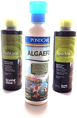 Fountain & Water Feature Water Treatment 3 Pack CrystalClear Sparkle, Sublime, and PondCare Algaefix FTCPSSA8OZ