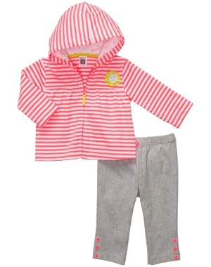 Newborn Girls 2pc Neon Hooded Cardigan Set