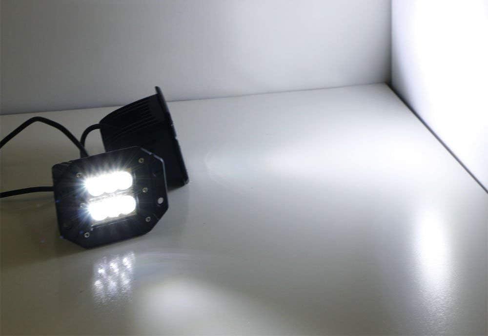 iJDMTOY (2) Dually Flush Mount 24W CREE LED Pod Lights For Truck Jeep Off-Road ATV 4WD 4x4, etc: Automotive