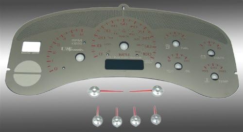 US Speedo SS GM 99R - Stainless Steel With Red Numbers - 100 MPH No Trans - for: GM Silverado, Sierra, Yukon, Tahoe