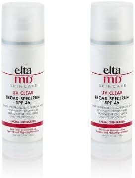 Eltamd Uv Clear Pack of 2 SPF 46, 48-gram 1.7 Oz Cream Acne Solutions