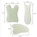 Beautyours Gua Sha Massage Tool Nature Quartz Jade Stone Guasha Scraping Board for SPA Acupuncture Therapy Trigger Point Treatment on Face Eye Neck Arm, Should - Pack of 3, Green