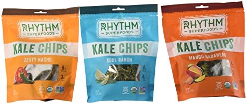 Rhythm Superfoods Kale Chips Variety Pack - Kool Ranch, Mango Habanero, Zesty Nacho