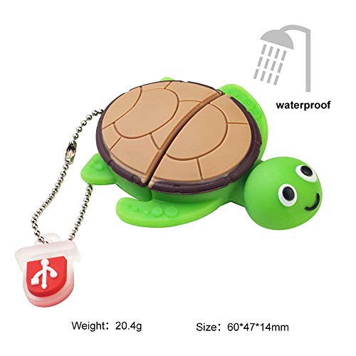 LEIZHAN Cute Flash Drive 16GB USB 2.0 Cartoon Animal Turtle Thumb Drive Character Computer USB Memory Stick Pendrive Gift for Kids, Teacher, Friends