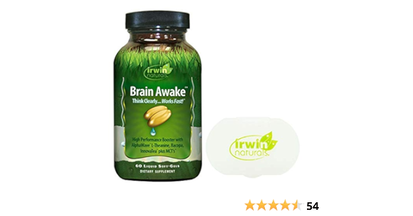 Amazon Com Irwin Naturals Brain Awake Focus Energy Booster Supplement With Mct Oil 60 Liquid Soft Gels Bundle With A Lumintrail Pill Case Health Household