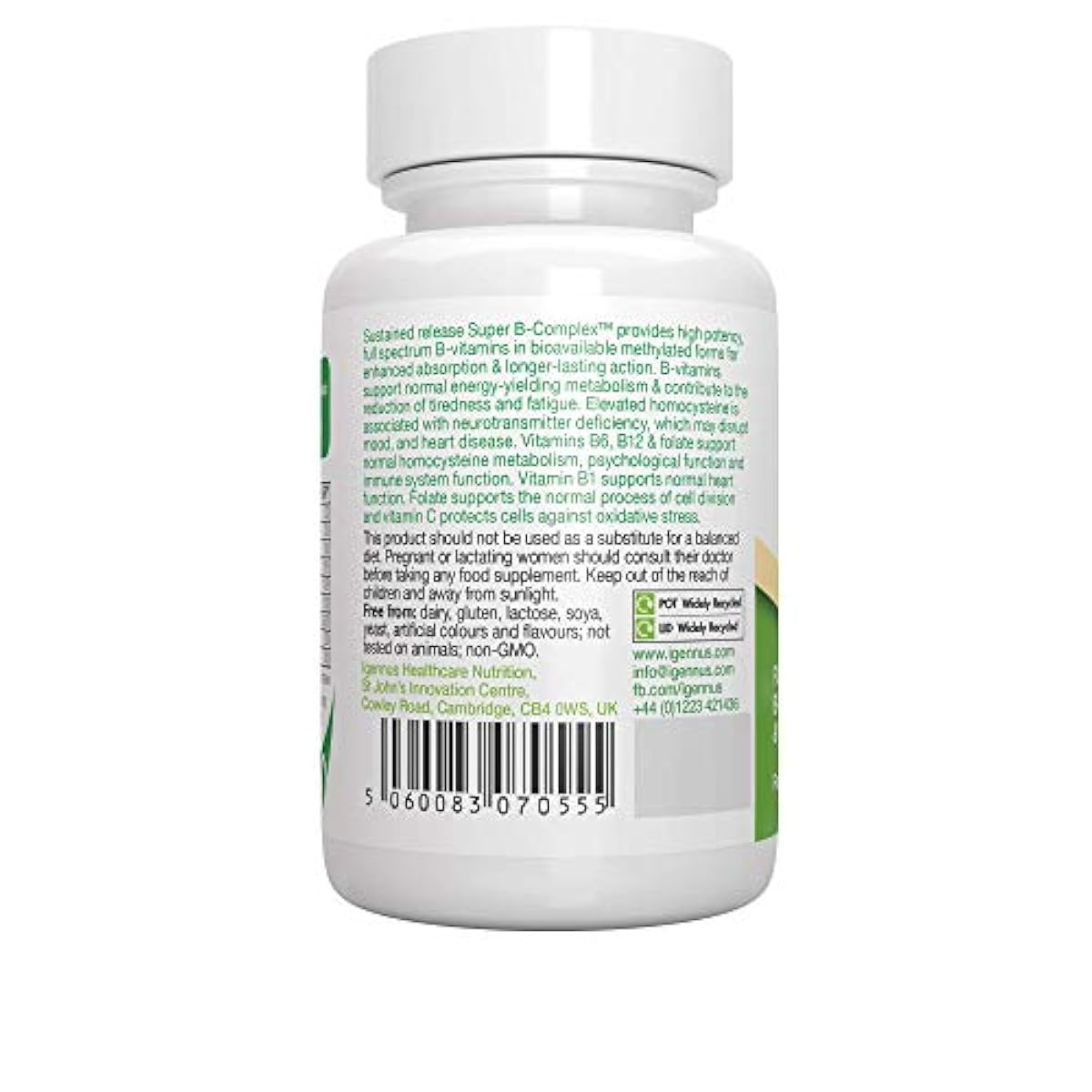 Igennus Super â Methylated B Complex Vitamins, Folate 60