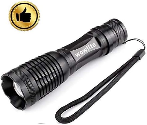 LED Torch Flashlight, Wowlite 1600 LM Ultra Bright - CREE XML T6 Pocket Torch with 5 Light Modes and Adjustable Focus for Emergency Camping Hiking (1PACK)