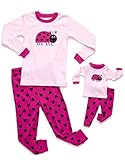 Leveret Little Girls Matching Doll & Kid Ladybug 2 Piece Pajama (2-10 Years)
