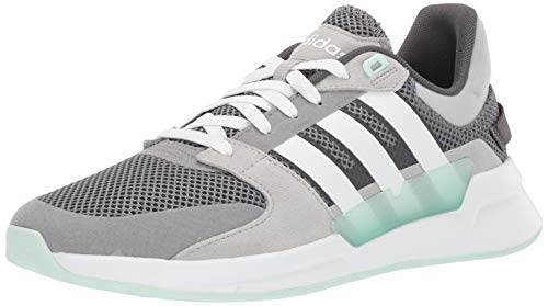 adidas Women's Run90s Running Shoe, Grey/White/ice Mint, 10 M US (Best Retro Running Shoes)