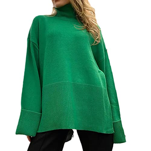 Women's Oversized Turtleneck Sweater Long Sleeve