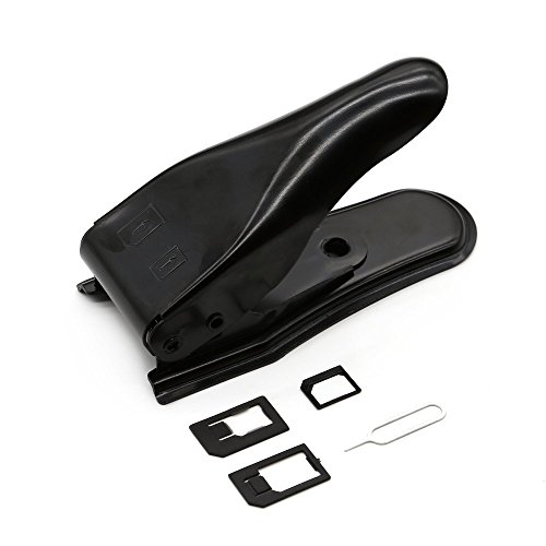 2in1 Nano Sim Card Cutter with Nano-Micro, Nano-Standard, Micro-Standard for iPhone 5S 5C 5, iPhone 4, 4S Sim Adapters for Samsung iPhone Plus 8 X (Black)