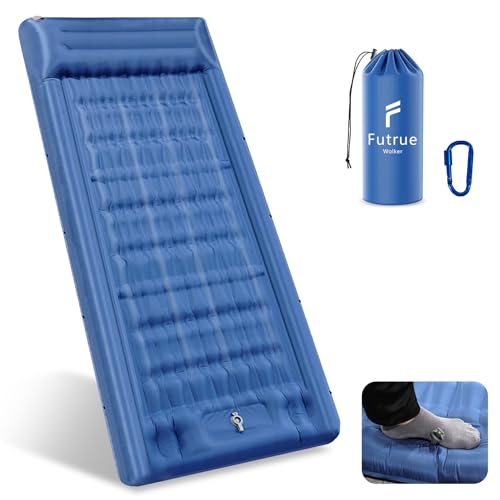 futrue-wolker Inflatable Sleeping Mat (Foot Pump), 83 cm Ultra Wide Sleeping Mat, Air Mattress, Camping, 13 cm Thickened Inflatable Mattress for Hiking, Sunbathing, Cycling Tents