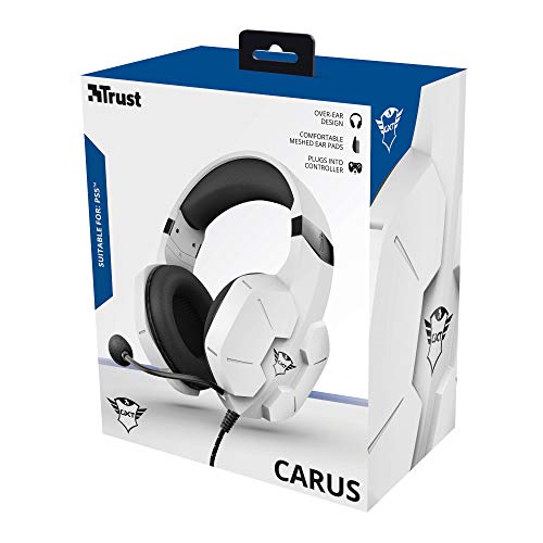 Trust-Gaming-Cascos-PS4-PS5-GXT-323W-Carus-Auriculares-Gamer-con-Microfono-Flexible-Cable-de-12-m-para-Playstation-4-5-Blanco