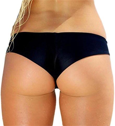 Milis Women's Simply Solid Cheeky Bikini Bottom (L, Black)