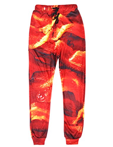 RAISEVERN Unisex 3d Bacon Printed Casual Novelty Sweatpants Jogger pants