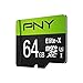 PNY Elite-X 64GB microSDXC Card with Adapter - UHS-I, U3 - up to 90MB/sec (P-SDU64U390EX-GE)