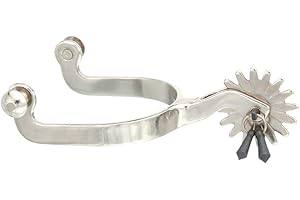 Tough 1 Kelly Silver Star Jingle Bob Spurs, Chrome Plated
