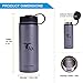 Mountaintop Vacuum Insulated Stainless Steel Water Bottle - Keep Cold 24 Hrs , Hot 6 Hrs + Stainless Steel Collapsible Cup ( White , 19oz )