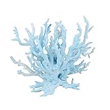BARGAIN HOUSE Plastic Vivid Artificial Coral Plant Ornament for Aquarium Underwater Fish Tank Garden Landscape Decoration light blue