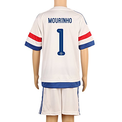 White #1 Mourinho UCL Away Kids Youth Soccer Jersey (2015/16)