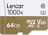 Lexar Professional 1000x microSDXC 64GB UHS-II/U3 (Up to 150MB/s Read) W/USB 3.0 Reader Flash Memory Card LSDMI64GCBNL1000R
