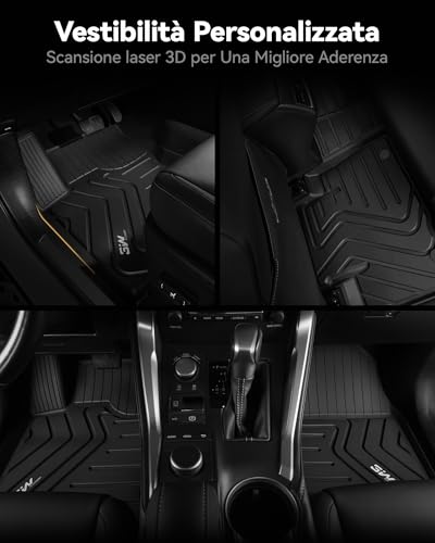 3W Car Mats for Lexus NX 2022-2025 2026, Non-Slip Waterproof Full Cover Mat Set Suitable for Lexus NX, TPE Car Mats