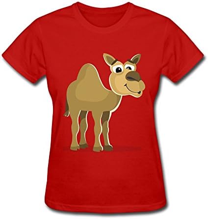 Red Cartoon Camel Short Sleeve T Shirt For Women Size L