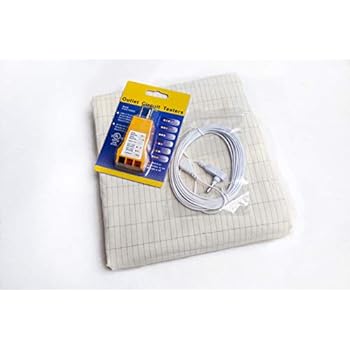 Earthing Half Sheet Soft Beige with Ground Cord and Tester. Grounding Sheet for Improved Sleep, Fewer Pains, Reduces Inflammation and Increases Energy Levels, EMF Protection. Safe for Kids and Adults