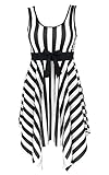 Women's One Piece Sailor Striped Bathing Suit Plus Size Cover up Swimdress