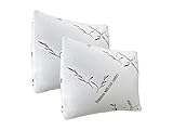 Plixio Bamboo Cooling Shredded Memory Foam Pillow with Hypoallergenic Cover- 2 Pack King