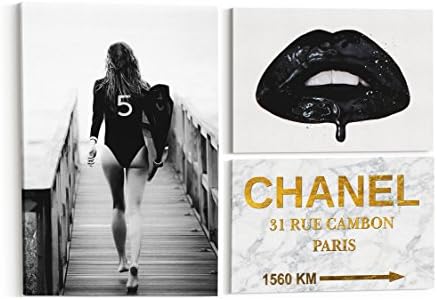 Wall Art Surfer Girl 5 Supermodel Poster Fashion Print on Canvas Decor Black and White Kate
