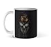 Funny Grumpy Steampunk Owl 11oz Black Mug - Design By Humans