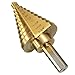 Drillpro Titanium Step Drill Bit Cone Drill Bits, High Speed Steel 10 Steps 1/4” to 1-3/8”