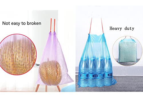 HULPPRE Eco Care Drawstring Garbage bag 5 Gallons,Pack of 5 * 15 Bags,Leak-Proof Trash Bags with Handle for Kitchen,Home,Office