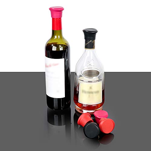 SZUAH Wine Bottle Stoppers (Set of 6), Reusable and Unbreakable
