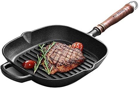 Amazon 25cm鋳鉄フライパン ステーキまたはバーベキューと野菜のグリル用のノンスティックコーティングを施したフライパン フライパン オンライン通販