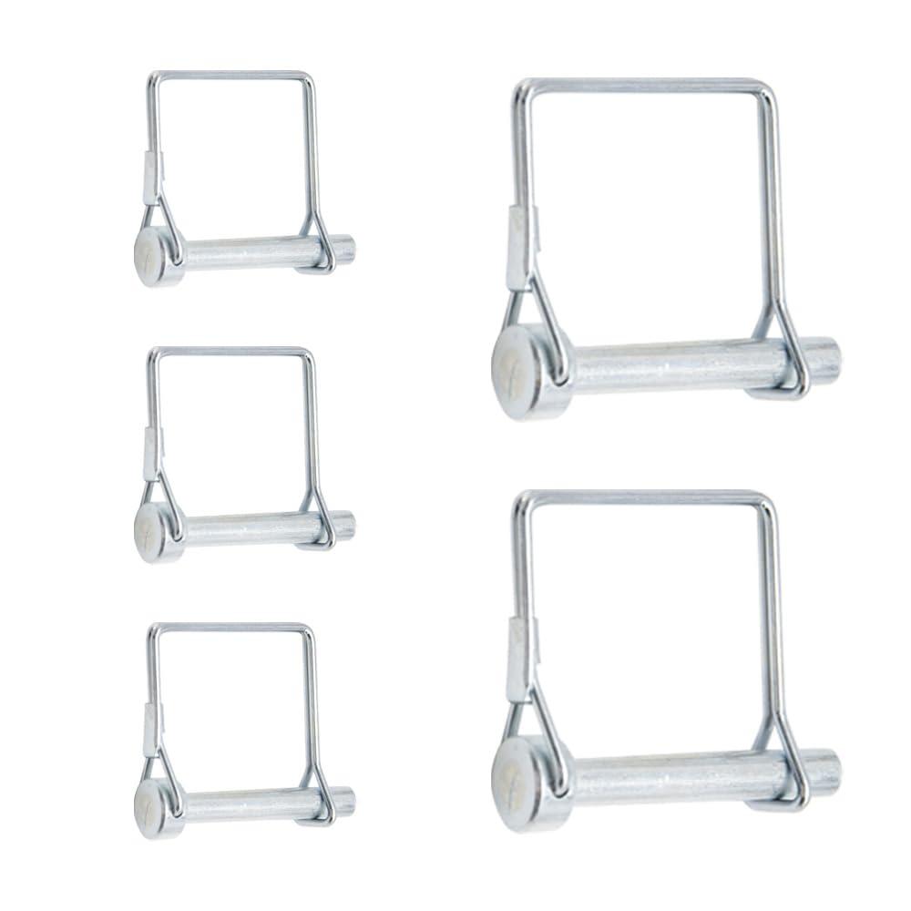 Hocansen 5 Pcs Square Shaft Locking Pin 8x50mm Square Pto Pin Heavy Duty Trailer Pins Lynch Pin Safety Coupler Pin Wire Pins for Farming (8x50mm/FX)