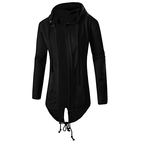 Allonly Men's Darkness Assassin Hoodie Cardigan Turtneck Sweatshirt Black Cloak White Cloak Jacket