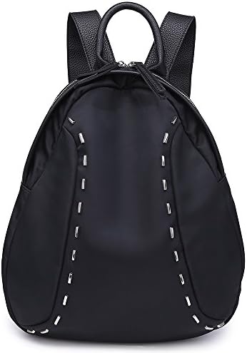 Waterproof Backpack Purse For Women Fashion School Shoulder Travel Bag Unisex Large (Studs Black Nylon)