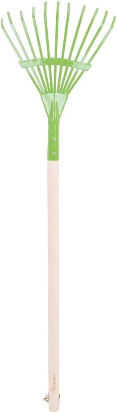 Bigjigs Toys Long Handled Leaf Rake with Wooden Handle 86cm