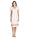 Casual Nights Women's Fancy Lace Flower Short Sleeve Nightgown