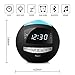 8-in-1 Bluetooth Alarm Clock Radio (Digital) Dual USB Charging Ports, FM Stereo, Dimmable LED Display, Nap & Sleep Timers, Snooze, Multi-Color Night Light (Black)